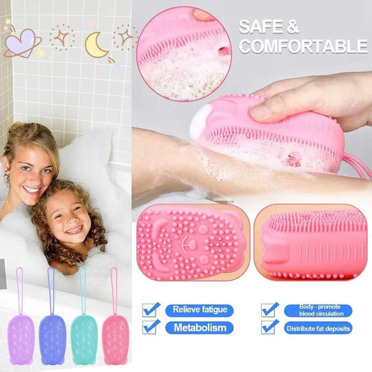Bubble Bath Brush – Double-Sided Silicone Body Brush with Quick Foaming Sponge, Gentle Exfoliation & Massage for All Skin Types