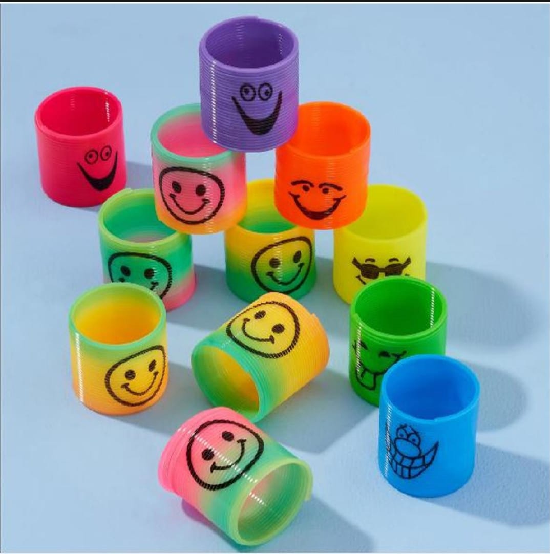 Pack of 12 Magic Slinky Spring Finger Fidget Toys – Stress Relief Sensory Toy for Kids & Adults, Fun Party Favors and Learning Activity, Multicolor