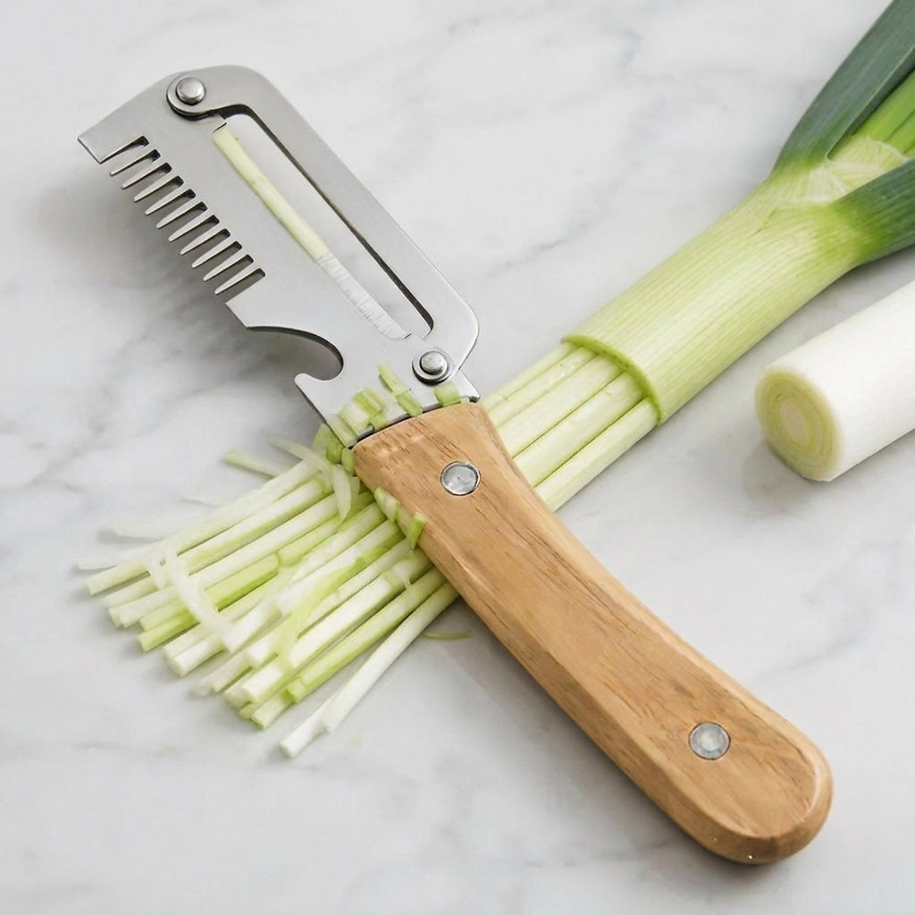 3in1 Peeler Knife Stainless Steel | Multifunctional Fruit & Vegetable Peeler With Wooden Handle | Kitchen Vegetable Cutter Slicer Tool & Bottle Opener