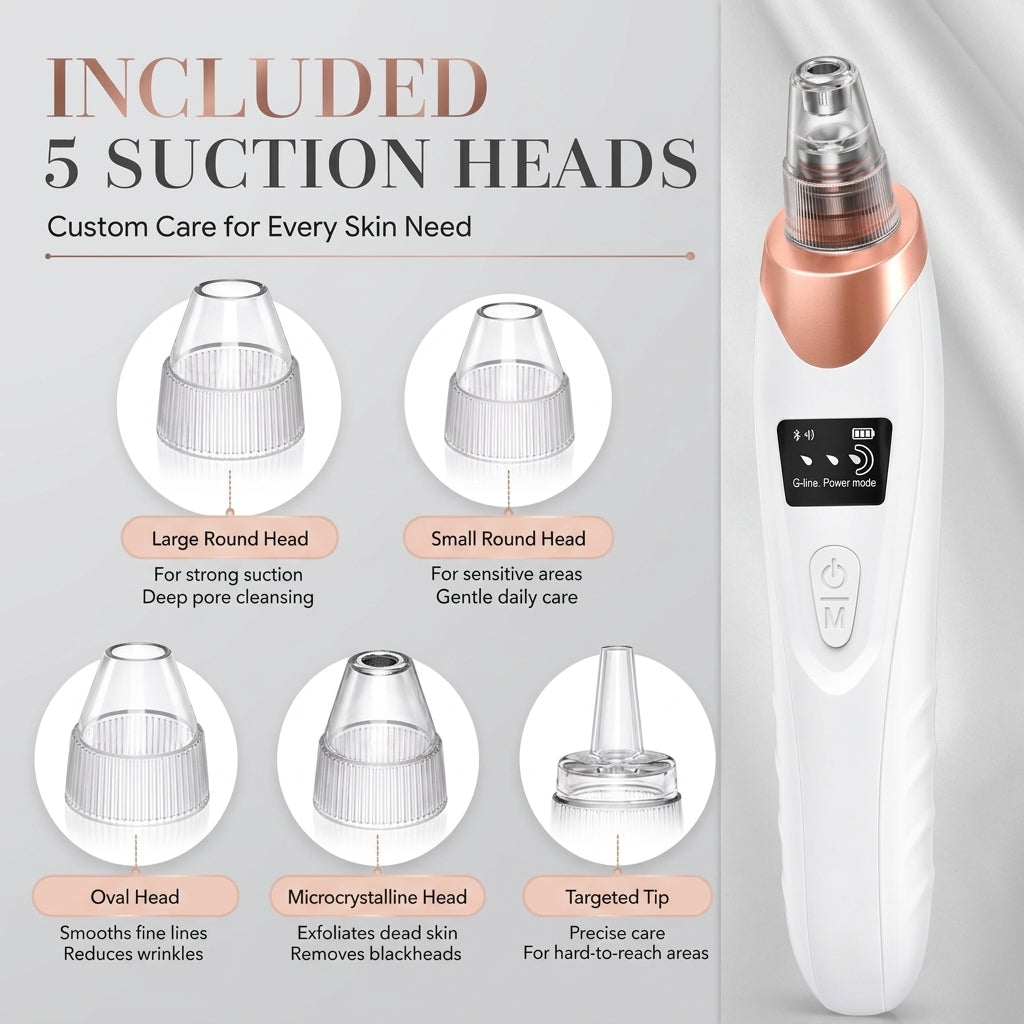 Digital Blackhead Remover Vacuum – Electric Pore Cleaner & Acne Remover Facial Tool