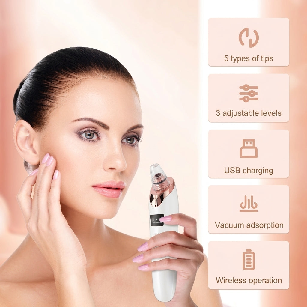 Digital Blackhead Remover Vacuum – Electric Pore Cleaner & Acne Remover Facial Tool