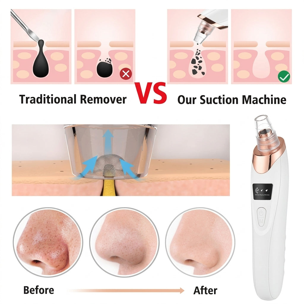 Digital Blackhead Remover Vacuum – Electric Pore Cleaner & Acne Remover Facial Tool