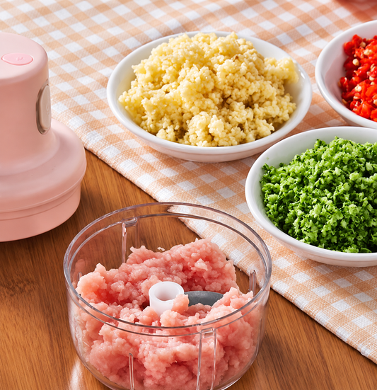 Mini Food Chopper Portable USB Rechargeable Vegetable Garlic Meat Grinder